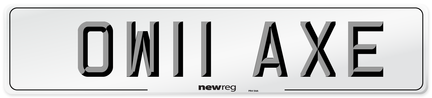 OW11 AXE Number Plate from New Reg